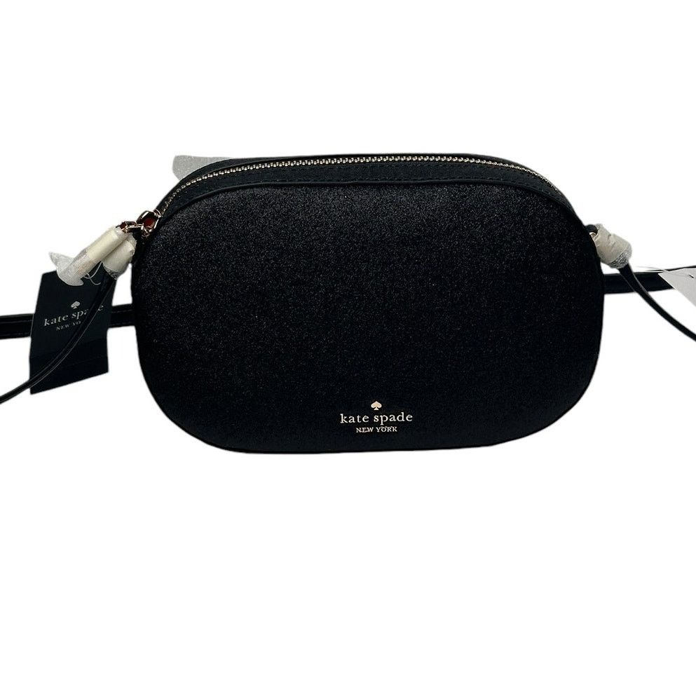 Kate Spade Kate Spade Glimmer Oval Small Camera Bag Black Glitter Size ONE SIZE - 1 Thumbnail