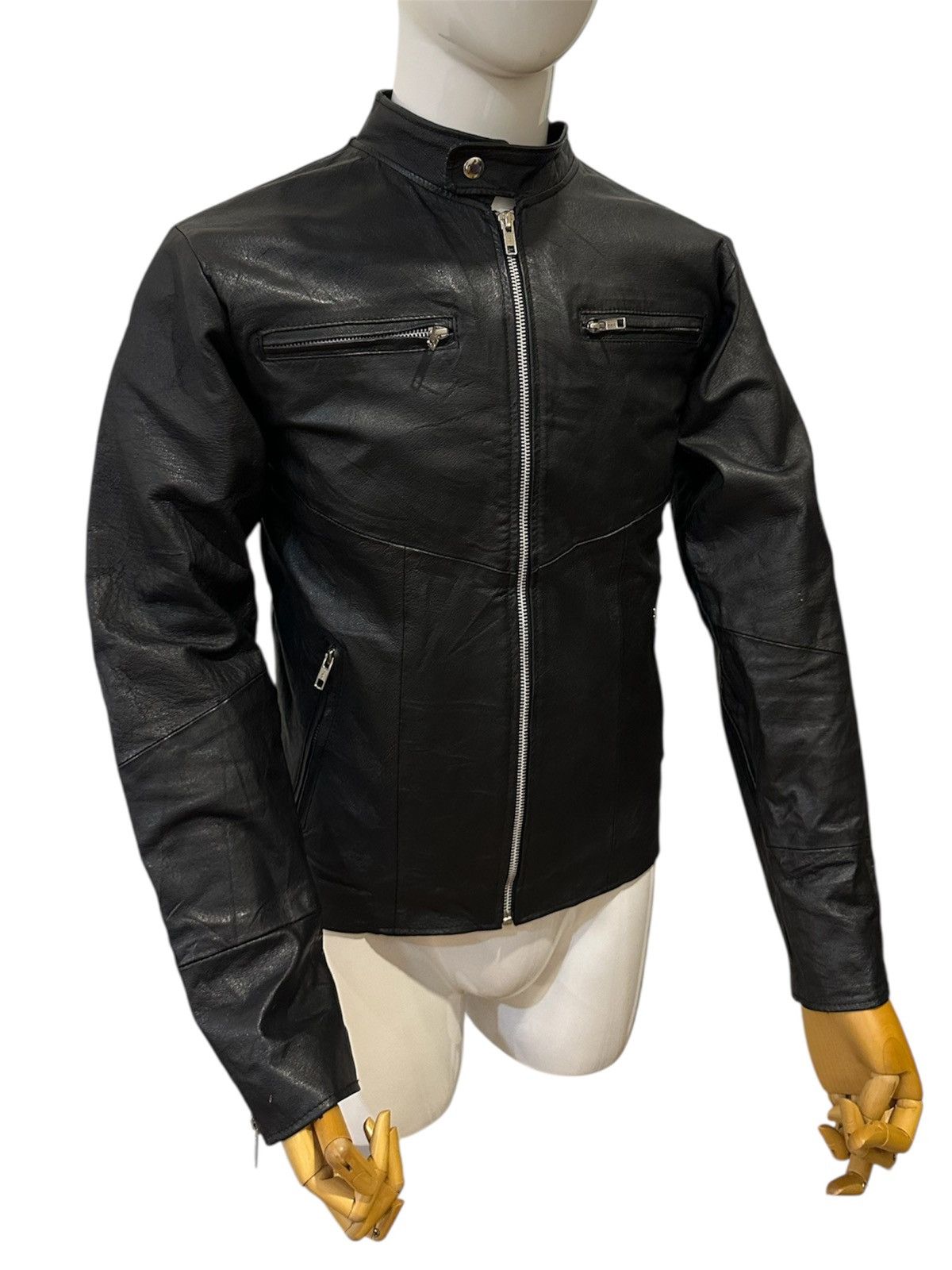 Genuine Leather Vintage Japanese Brand Genuine Leather Zipper Jacket Size US M / EU 48-50 / 2 - 2 Thumbnail
