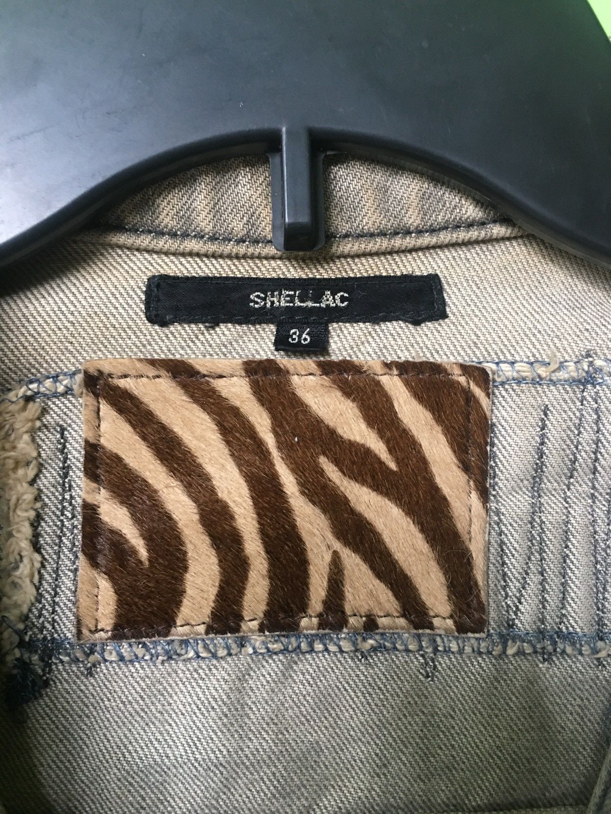 Japanese Brand 2000s Shellac Distressed Trucker Jacket Size XS / US 0-2 / IT 36-38 - 4 Thumbnail