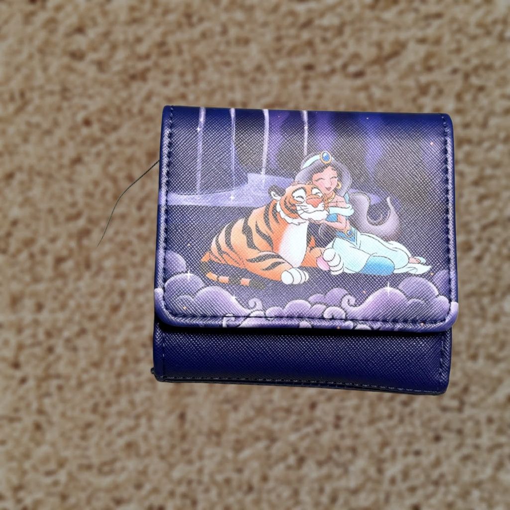 Vintage Loungefly Disney Princess Jasmine Castle Kisslock Wallet Womens Blue Aladdin Rajah Genie Wallet Size ONE SIZE - 1 Thumbnail