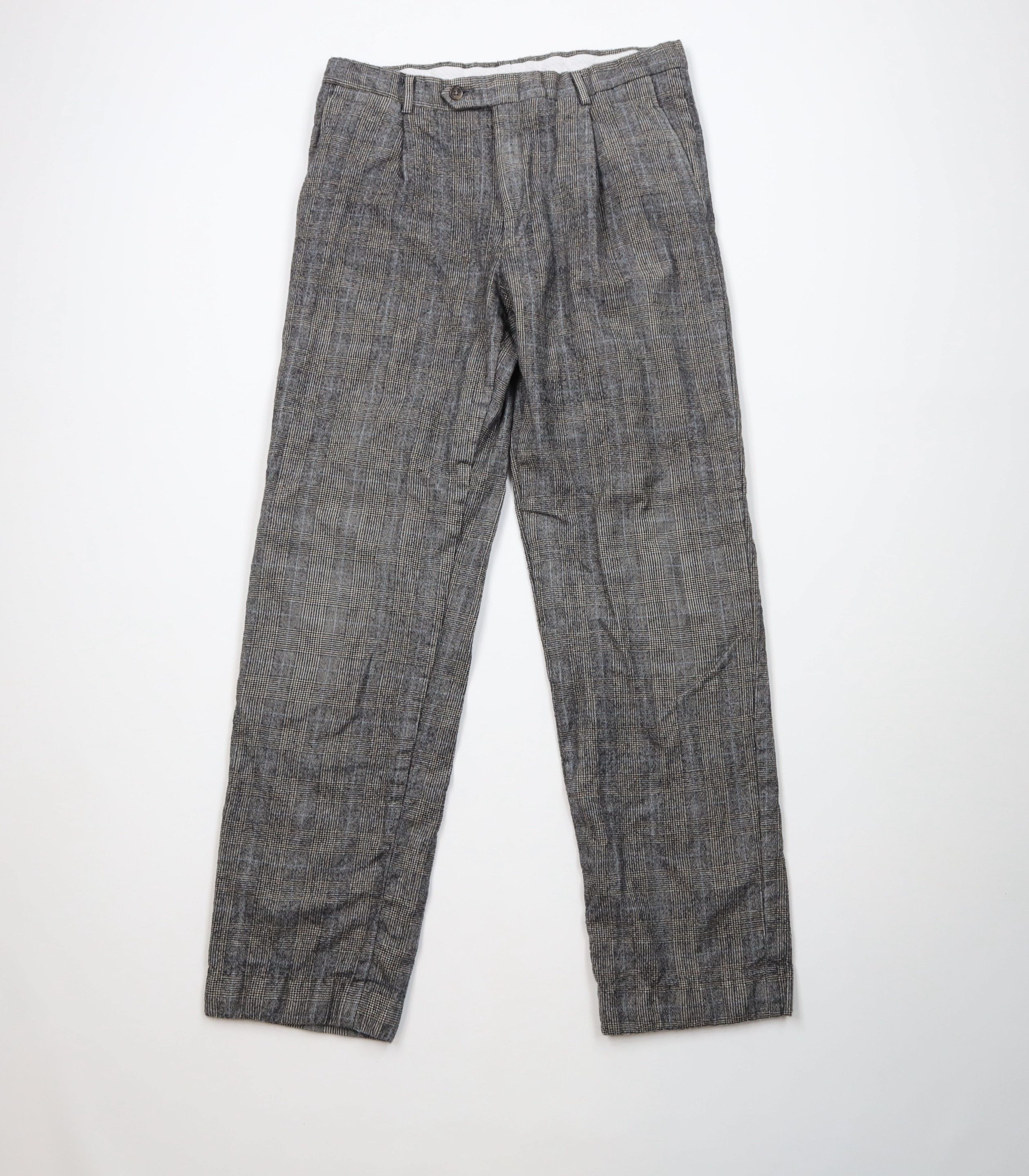 Vintage Vintage 90s Streetwear Tweed Houndstooth Plaid Chino Pants Size US 32 / EU 48 - 1 Thumbnail