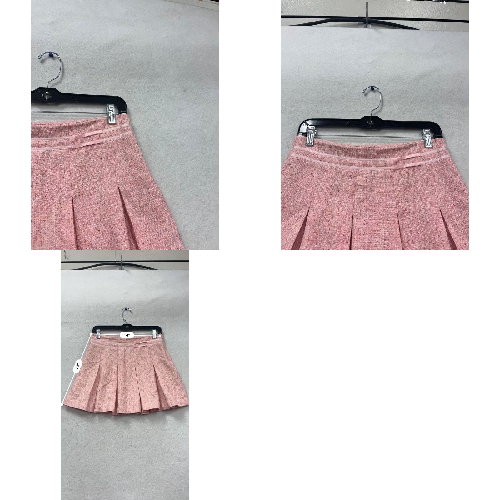 Pinko Liquid Pink Pleated Mini Skirt Women's 2, Short, Cotton Linen Silk Viscose Polyester Blend, Zip Closure, Dry Clean, Casual Vintage: No, 90s? Size 26" / US 2 / IT 38 - 8 Thumbnail