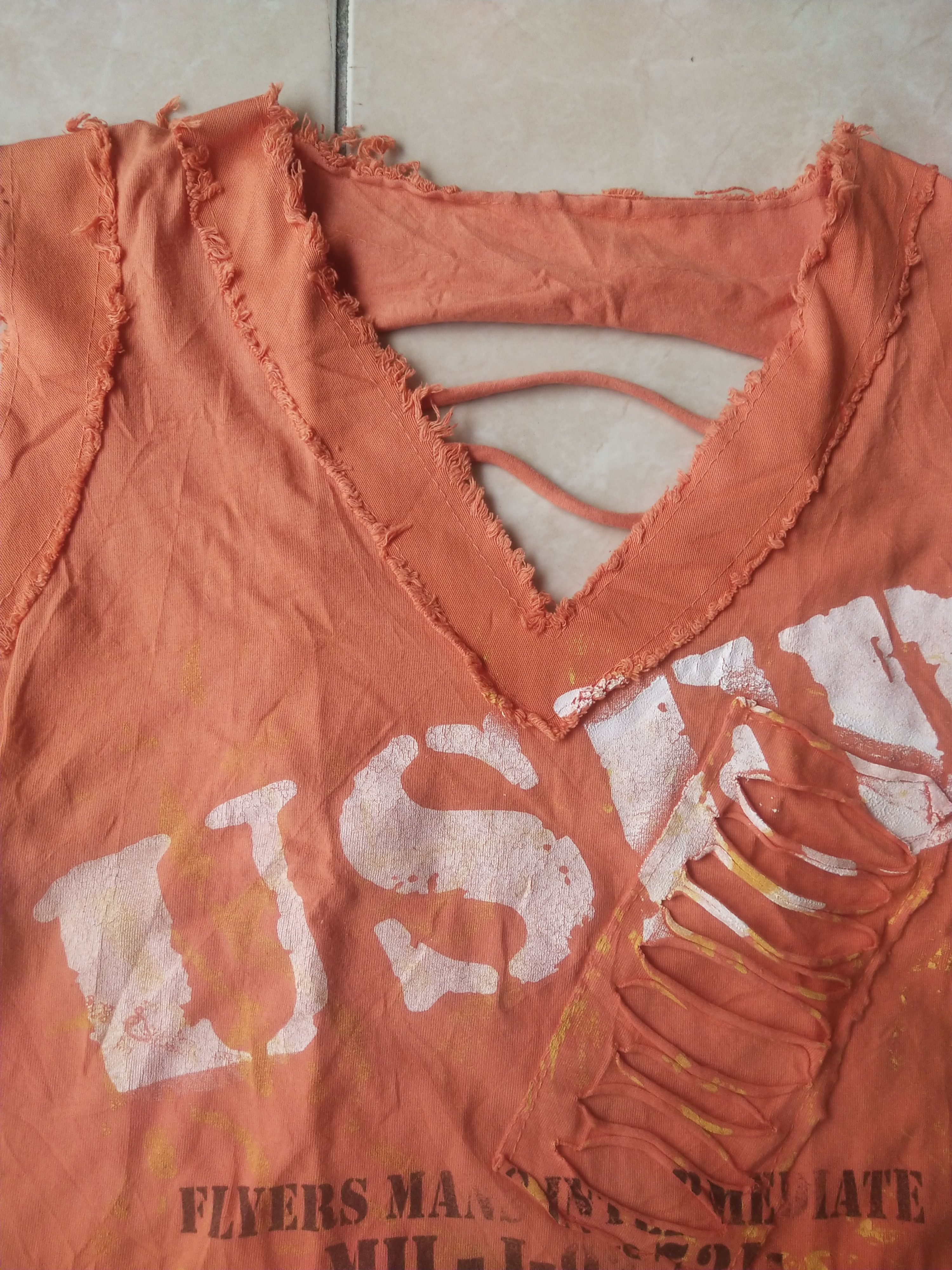 20471120 Y2K Made in Italy Destroyed Slashed USAF Grunge Tank Top Size S / US 4 / IT 40 - 3 Thumbnail