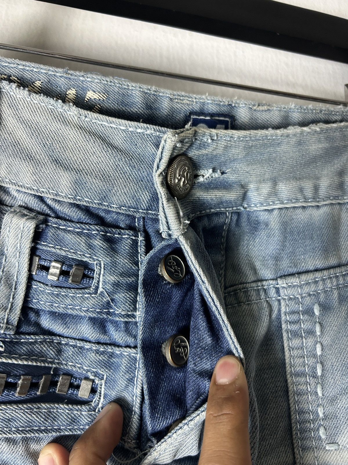 Japanese Brand Blue Jeans Rag Famous Denim Multipocket Japan Style Size US 35 - 8 Thumbnail
