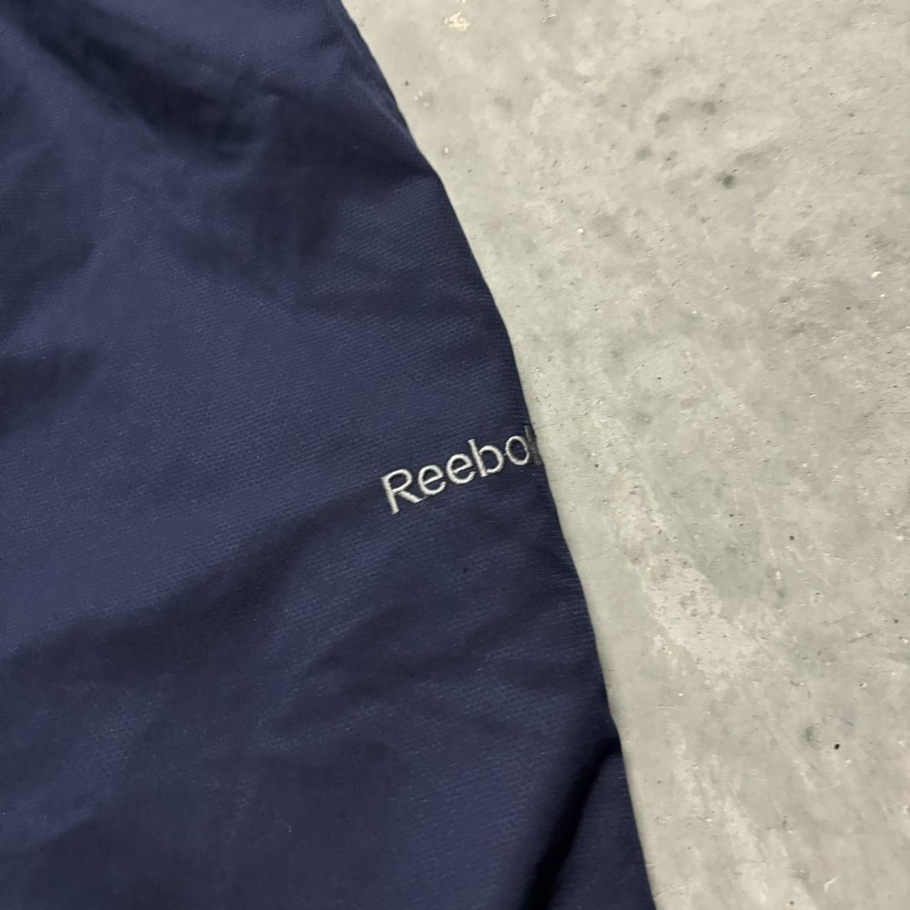Japanese Brand × Vintage Crazy Vintage Y2K/2000s Baggy Navy Blue Orange Drill Skater Essential Track Pants! Size US 36 / EU 52 - 5 Thumbnail