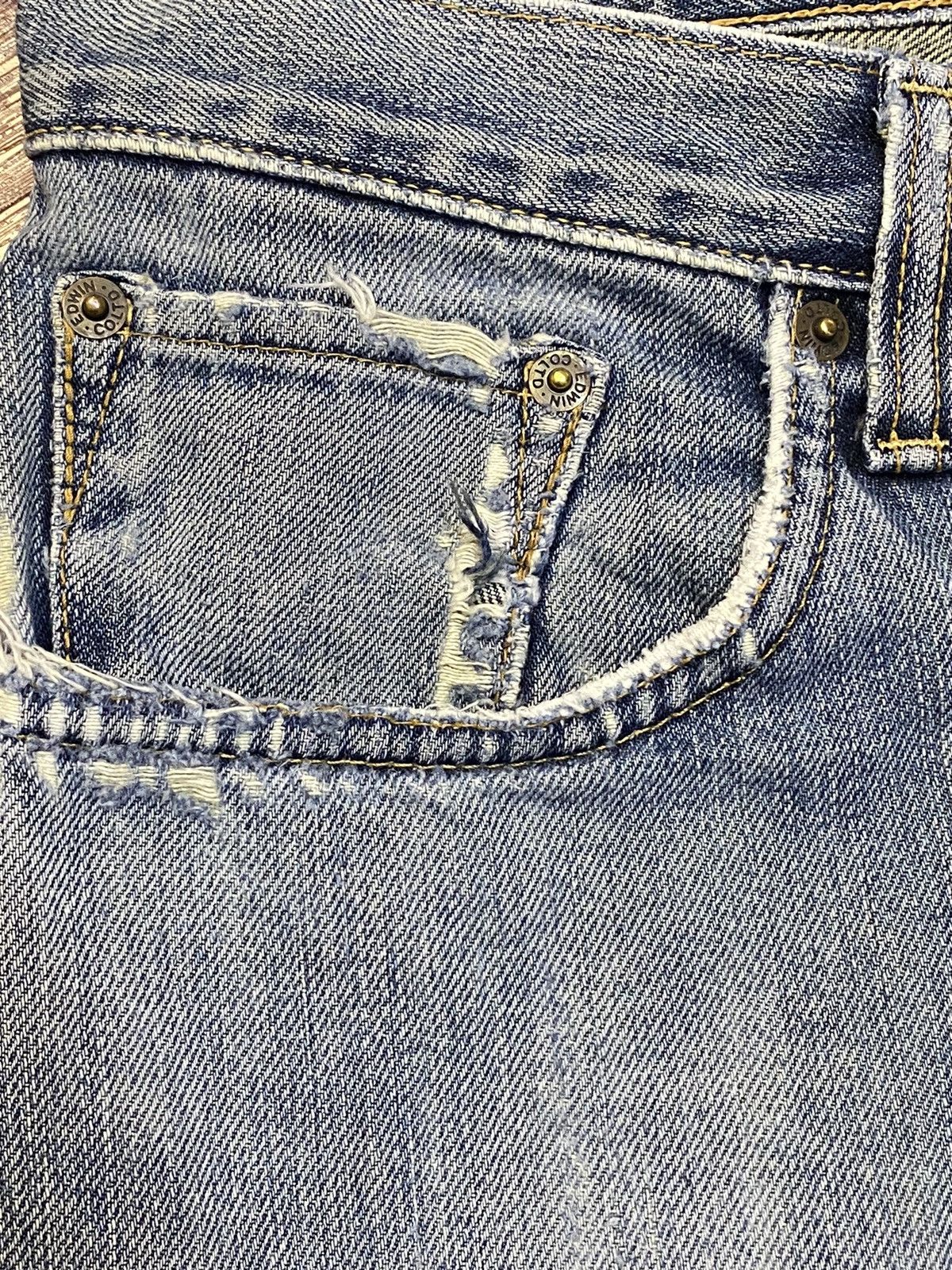 Edwin Vintage Edwin404 Japan Faded Wash Baggy Jeans Size US 34 / EU 50 - 10 Thumbnail