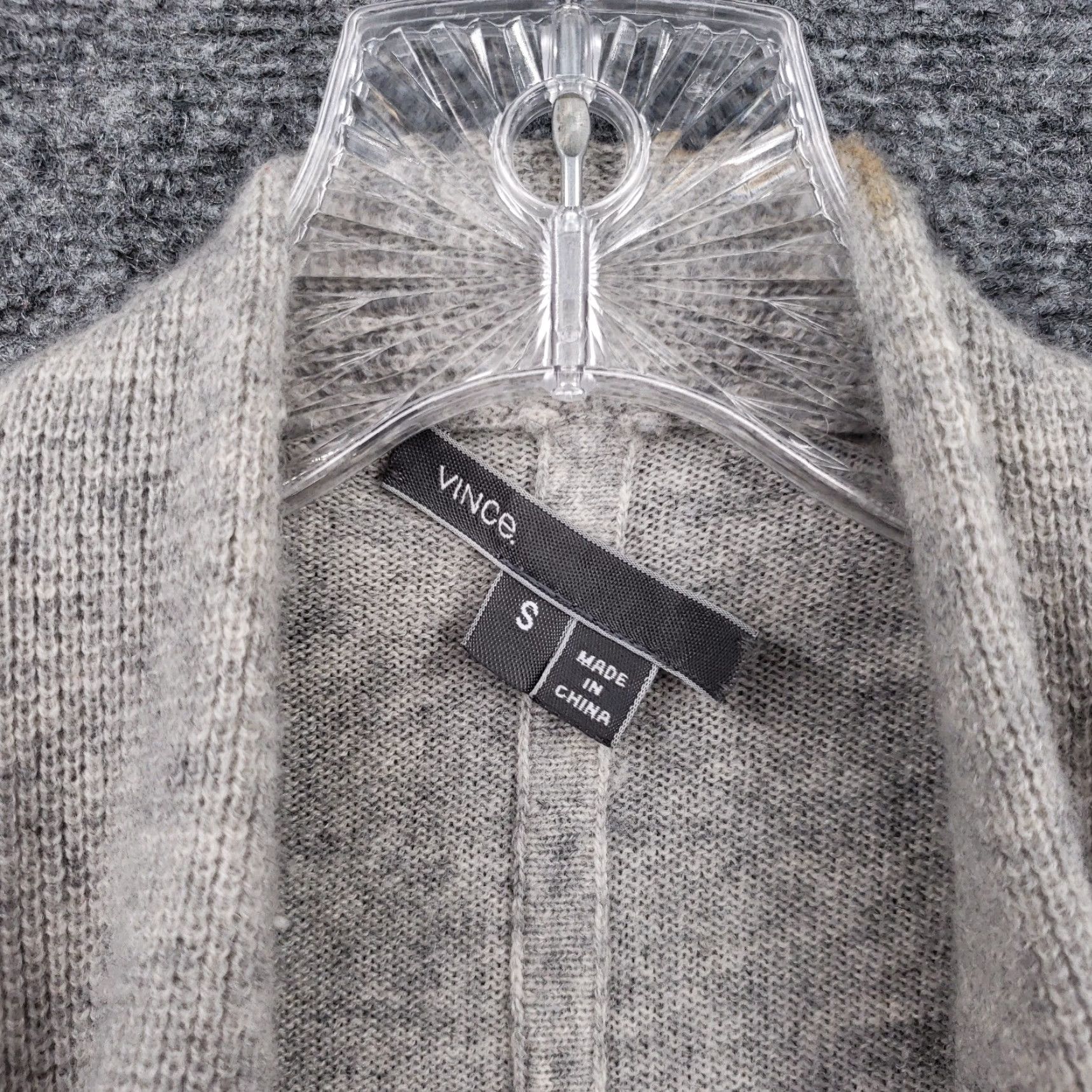 Vince Vince Cardigan Womens S Small Gray Wool Cashmere Blend Drape Waterfall Open Lightweight Casual Fall Winter Size S / US 4 / IT 40 - 6 Thumbnail