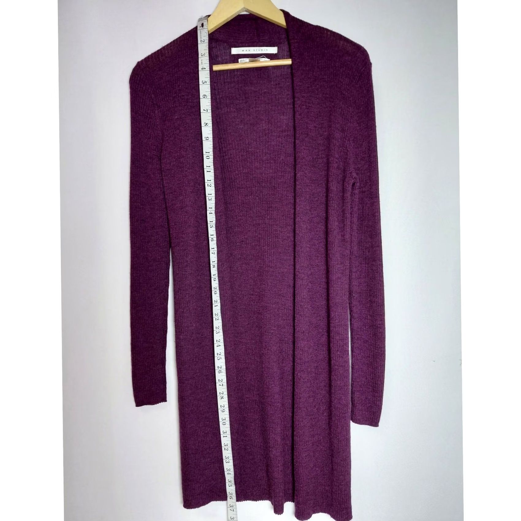 Vintage Max Studio Cardigan Women Size M Purple Merino Wool Knit Size M / US 6-8 / IT 42-44 - 8 Thumbnail