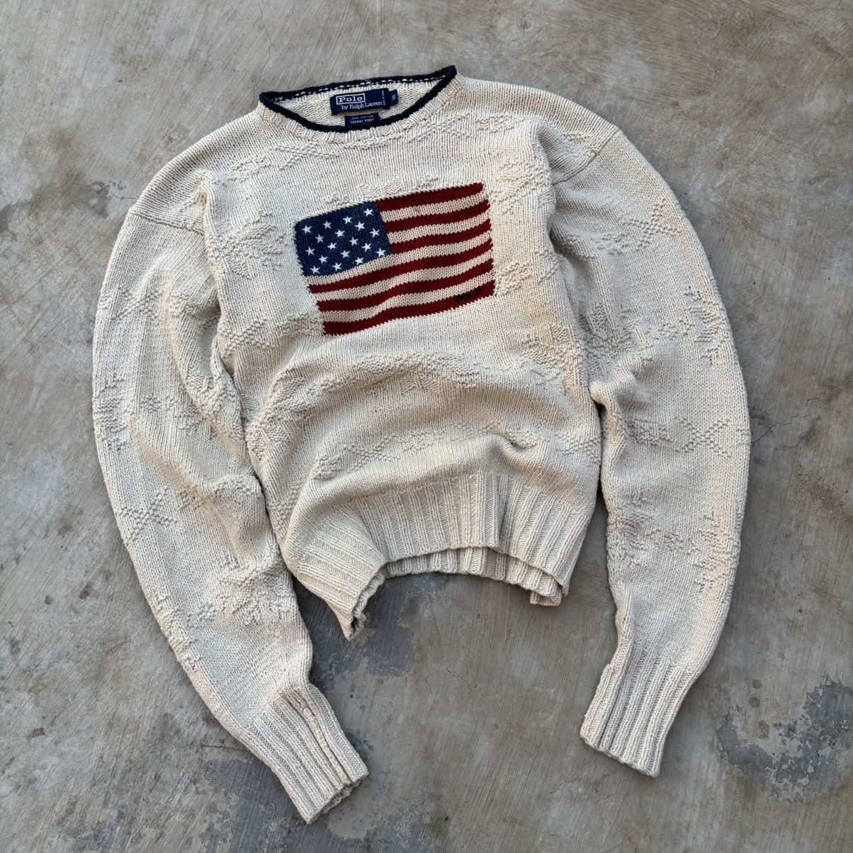 Polo Ralph Lauren Vintage 90s Polo Ralph Lauren Flag Knitwear Sweater Size US S / EU 44-46 / 1 - 1 Thumbnail