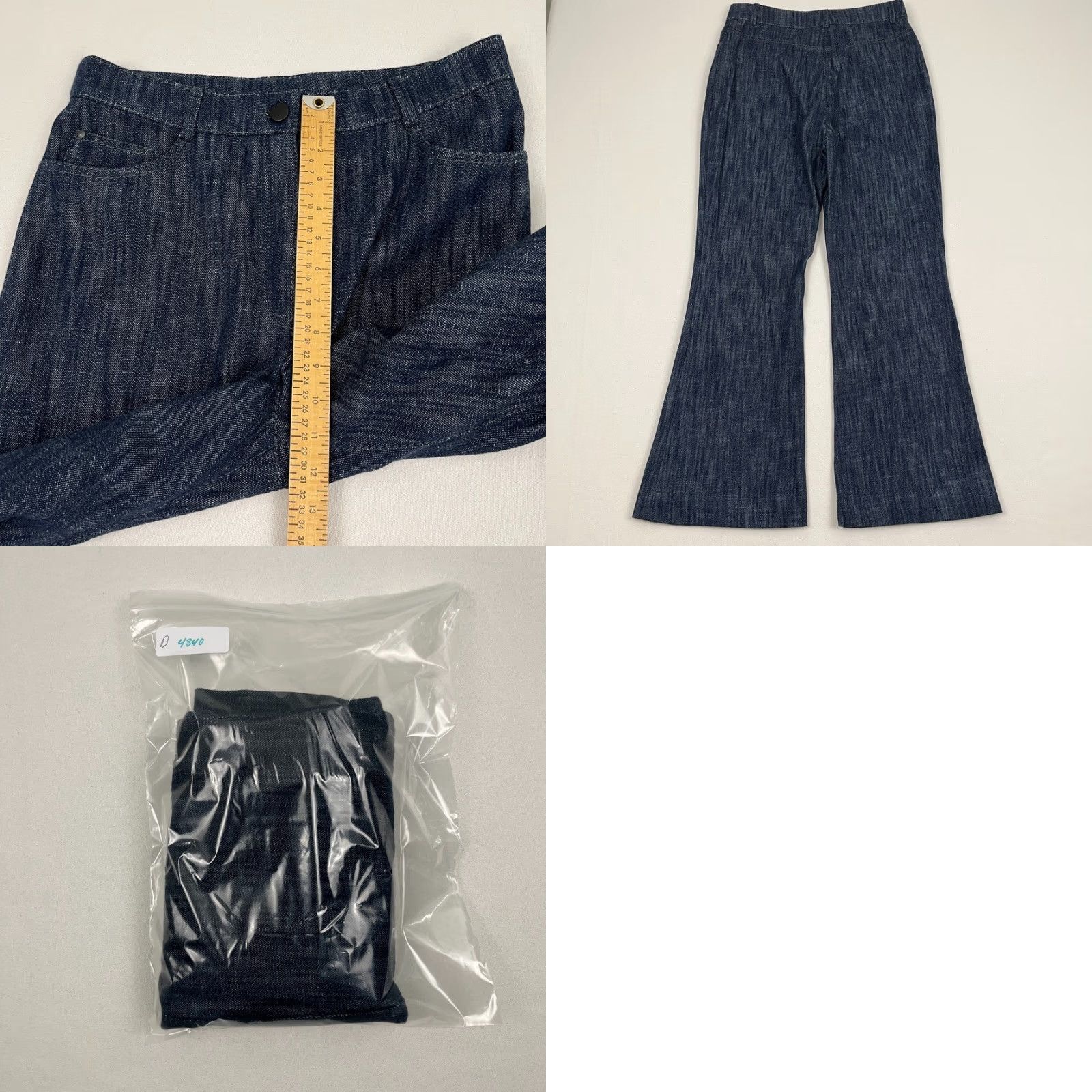 Akris Akris Pants Blue W29 L28.5 Flare Bell Denim Wool Blend Regular Size 8 Women Modern Bohemian Casual Workwear Pockets Front Flat Size 30" / US 8 / IT 44 - 8 Thumbnail