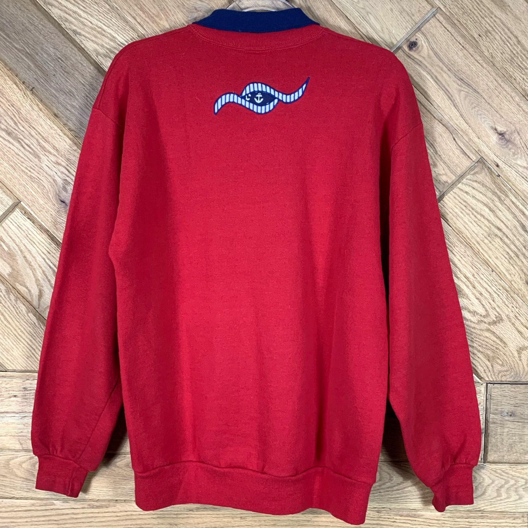Jerzees VINTAGE Jerzees Pullover Sweater Shirt Women L Red Sailing Lighthouse Collared Size L / US 10 / IT 46 - 4 Thumbnail