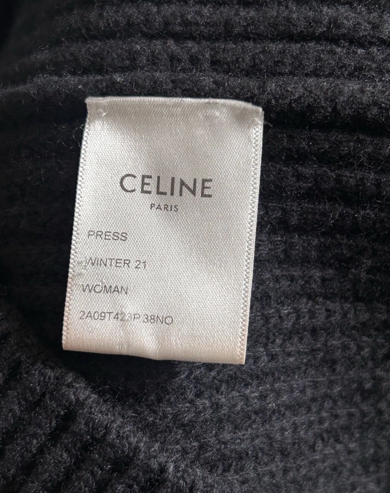 Celine Celine 21FW Explosive Chest Letter Logo Wool Sweater2412- Size US XL / EU 56 / 4 - 9 Thumbnail