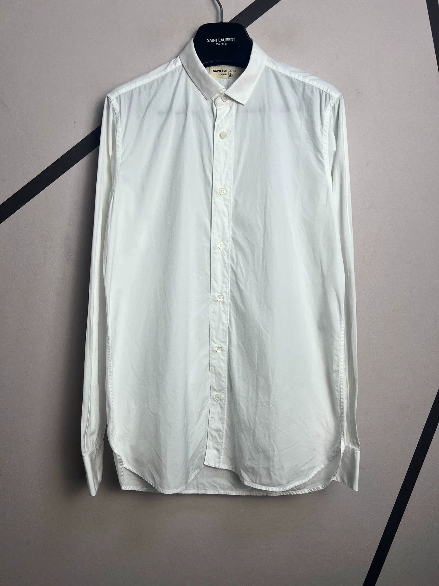 Saint Laurent Paris Saint Laurent Spring/Summer 2015 White Square Collar Shirt Size US S / EU 44-46 / 1 - 1 Thumbnail