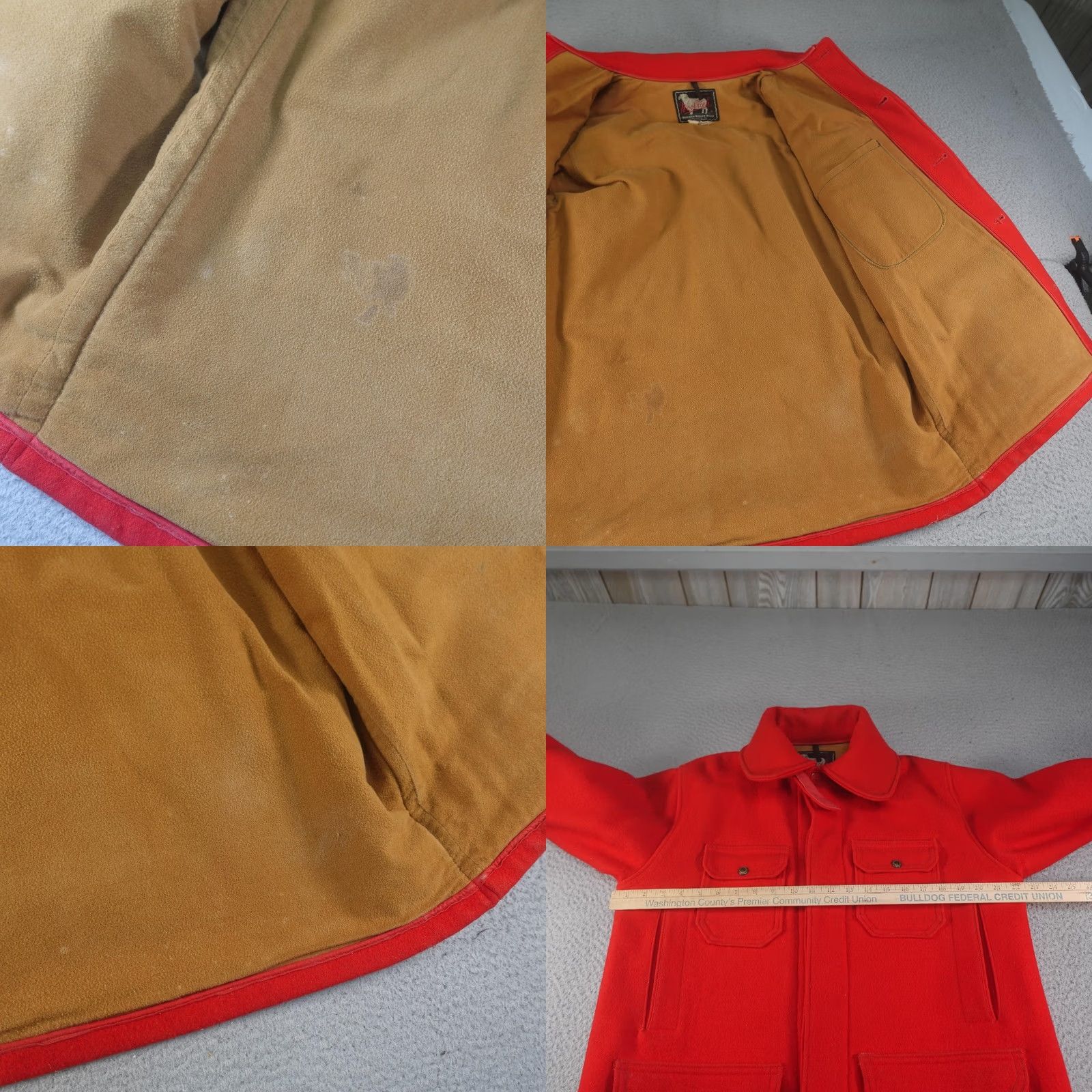 Vintage VINTAGE Woolrich Coat Mens 40 Red Wool Mackinaw Cruiser Cargo Field Hunting 60s Size US XXS / EU 40 - 10 Thumbnail
