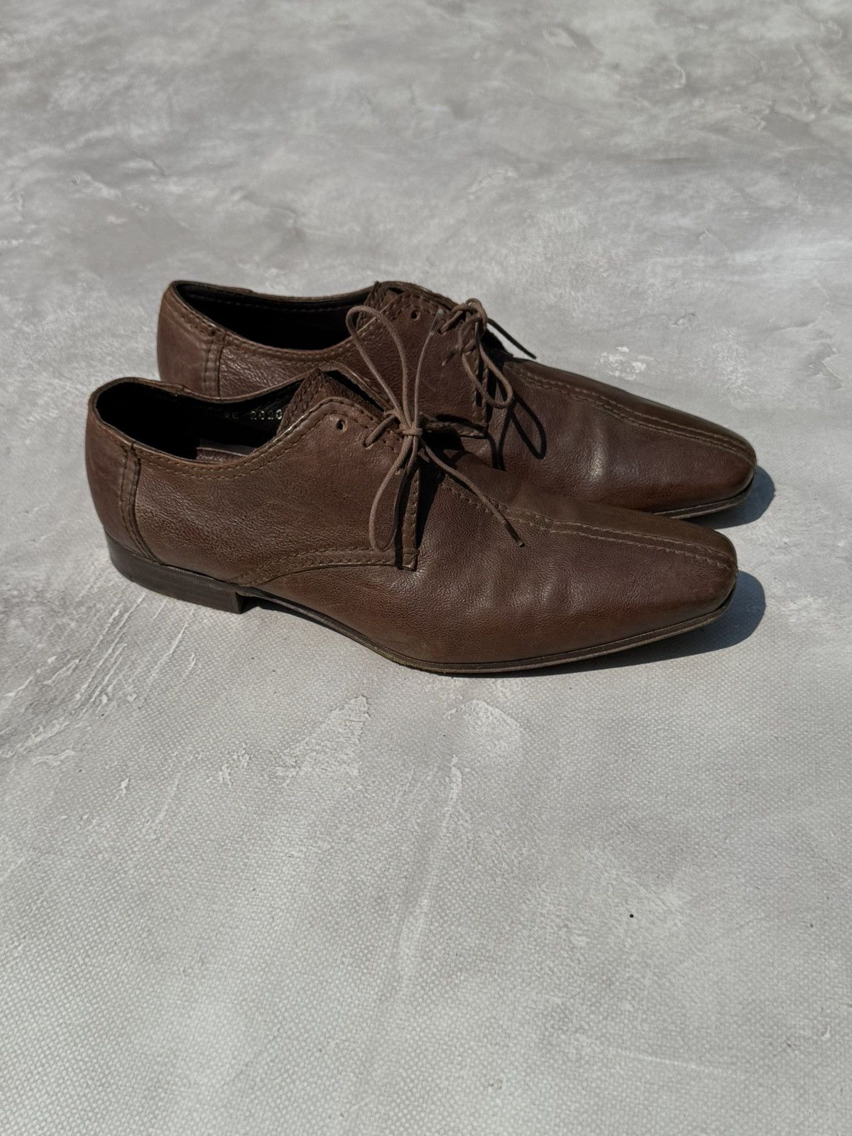 Prada Derby Brown Leather Shoes