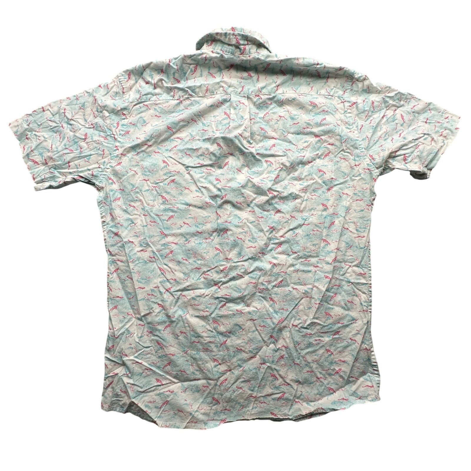 Peter Millar Peter Millar Fish Print Button Shirt Men M Blue Pink Stretch Size US M / EU 48-50 / 2 - 2 Thumbnail