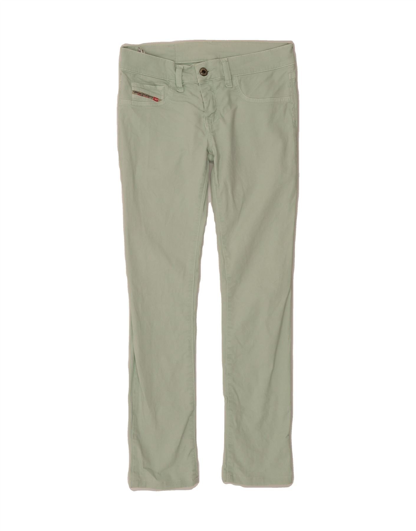 Diesel Girls Slim Casual Trousers 12-13 Years W26 L24 Green Cotton Size 30" / US 8 / IT 44 - 1 Thumbnail