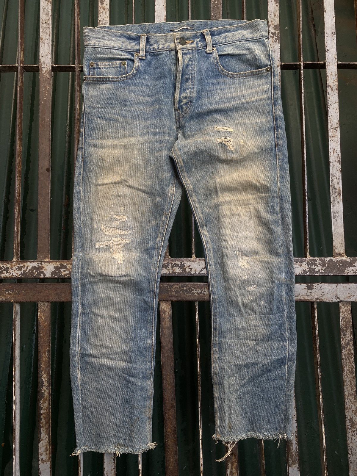 Saint Laurent Paris Saint Laurent Paris - Surf Sound D01 Distressed Crash Denim Size US 32 / EU 48 - 1 Thumbnail