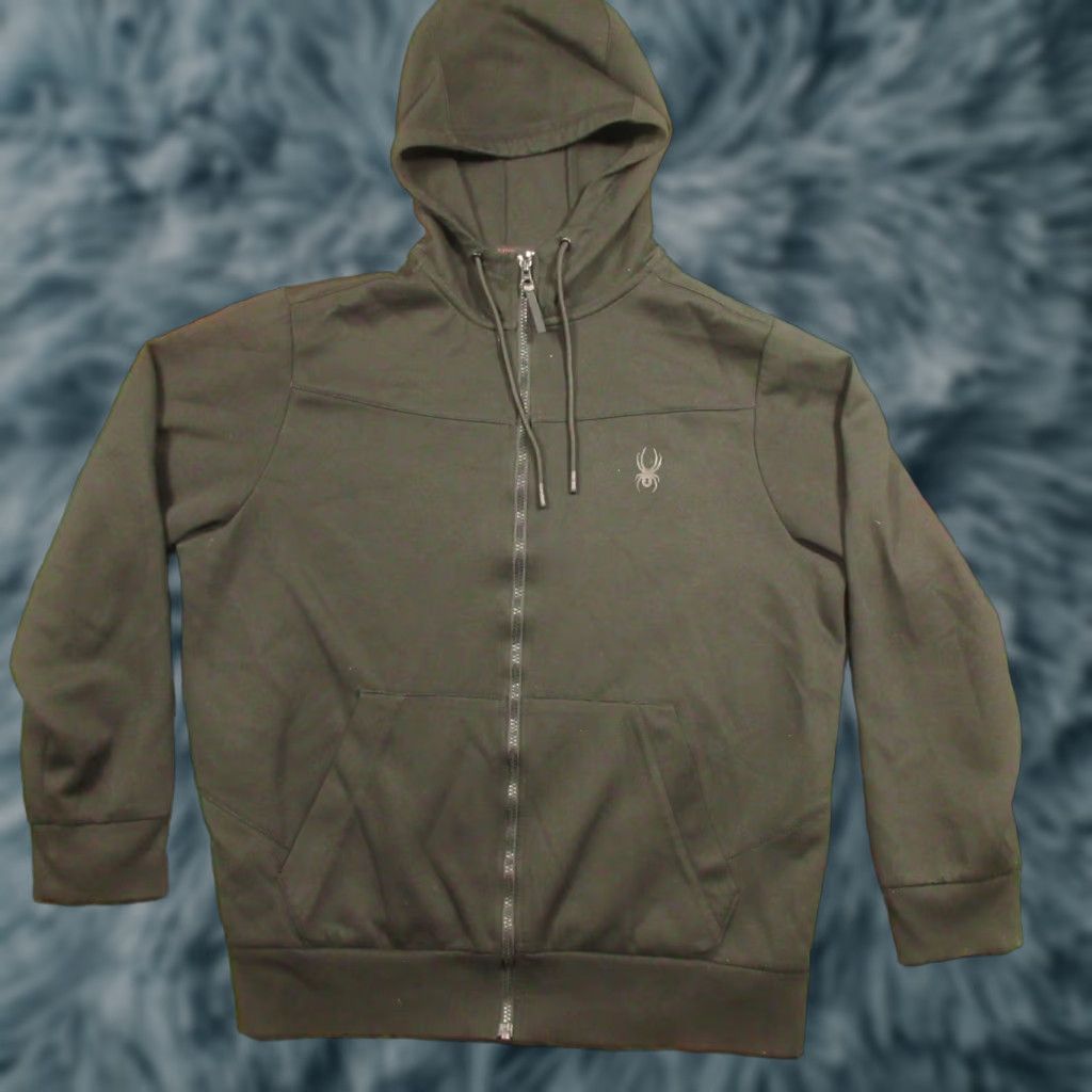 Spyder Spyder Active ProWEB Hoodie Mens XL Solid Black Full Zip Reflective Wind-Resistant Pockets Stretch Jacket Size US XL / EU 56 / 4 - 1 Thumbnail