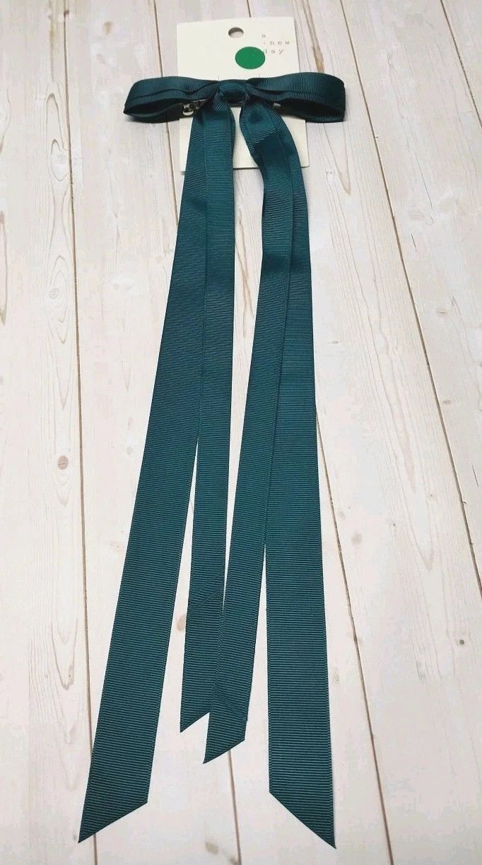 Other 2Pk A New Day Velvet Hair Bow Barrettes Green Black NWT Size ONE SIZE - 7 Thumbnail