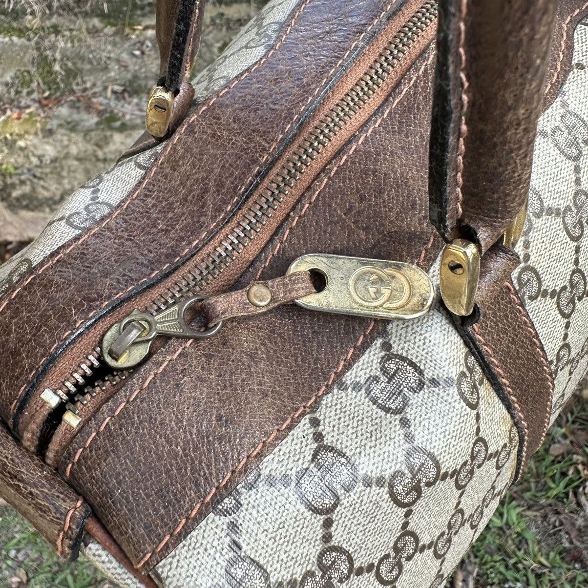 Gucci Vintage Gucci Monogram Boston Bag Canvas Shelly Line Size ONE SIZE - 10 Thumbnail