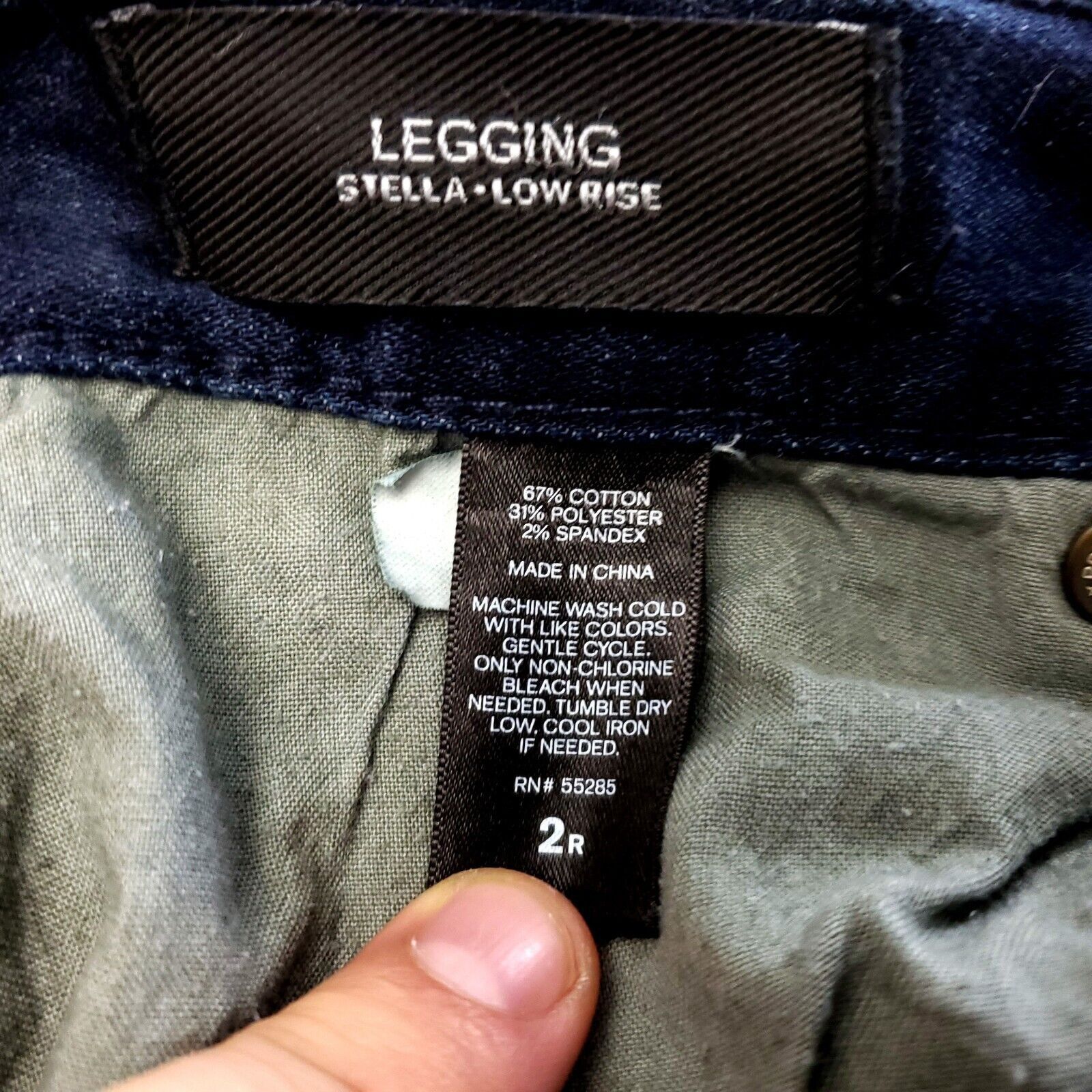 Express Express Legging Stella Low Rise Dark Blue Whisker Denim Jean Size 30" / US 8 / IT 44 - 6 Thumbnail