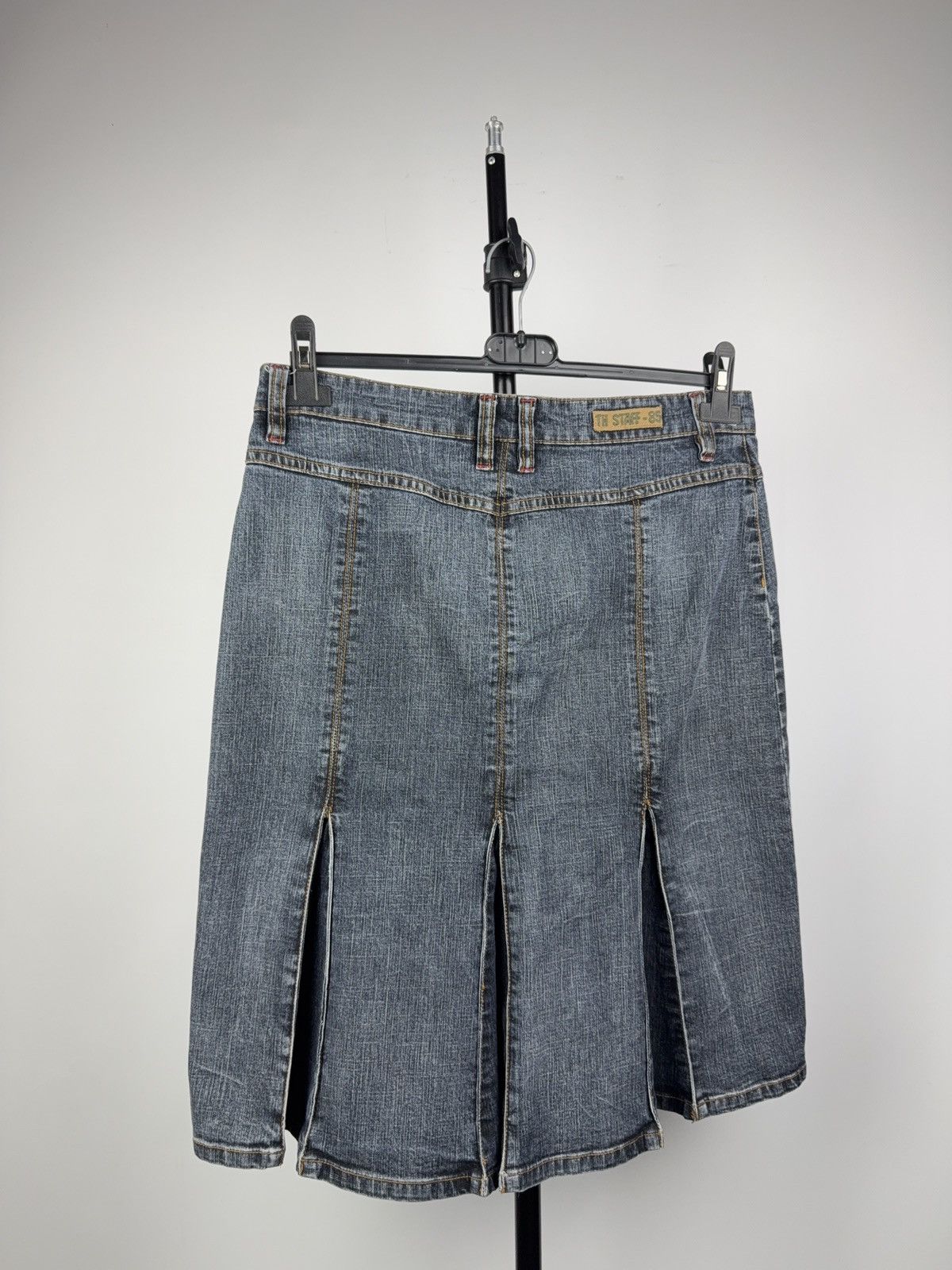 Tommy Hilfiger Retro Vintage 00s Y2K Tommy Hilfiger Denim Midi Skirt Size 31" - 5 Thumbnail