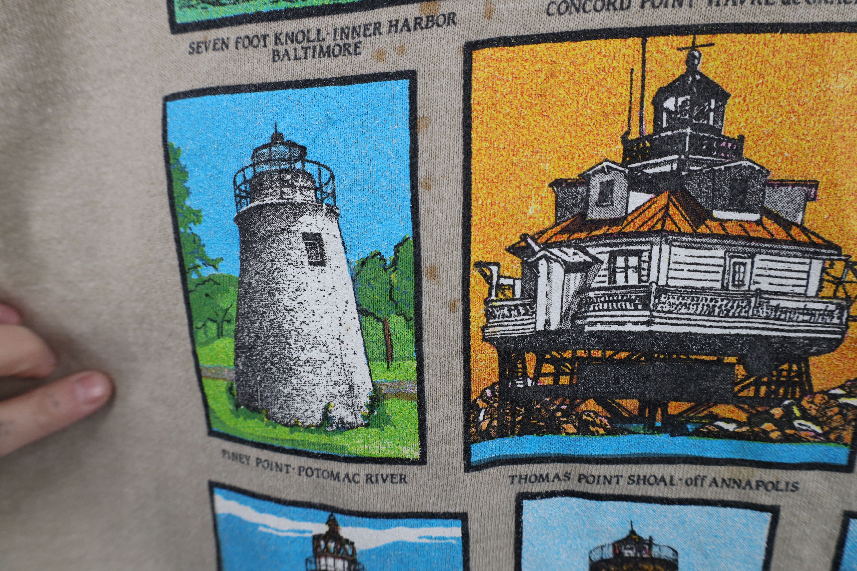 Vintage Vintage 90s Streetwear Lighthouse of Maine Sweatshirt USA Size US L / EU 52-54 / 3 - 6 Thumbnail