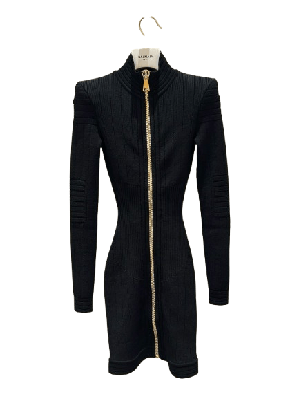 Balmain o1srvl11e1125 Midi Dress in Black Size XS / US 0-2 / IT 36-38 - 1 Preview