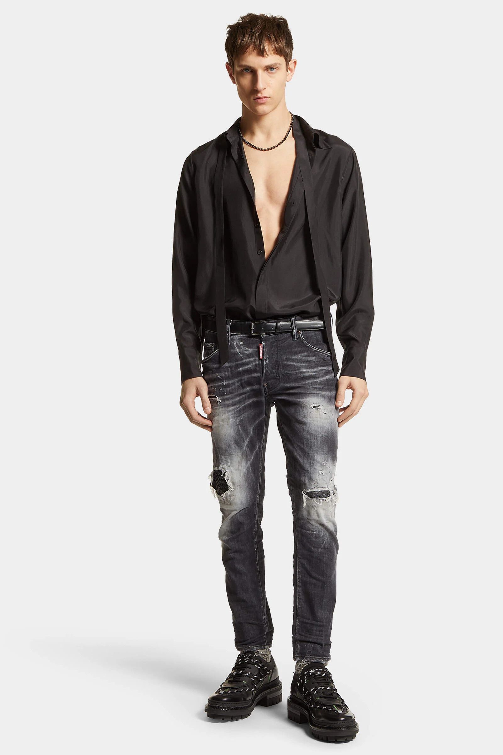 Dsquared2 o1mle0126 Jet Set Wash Skater Jeans in Black Size US 32 / EU 48 - 3 Thumbnail