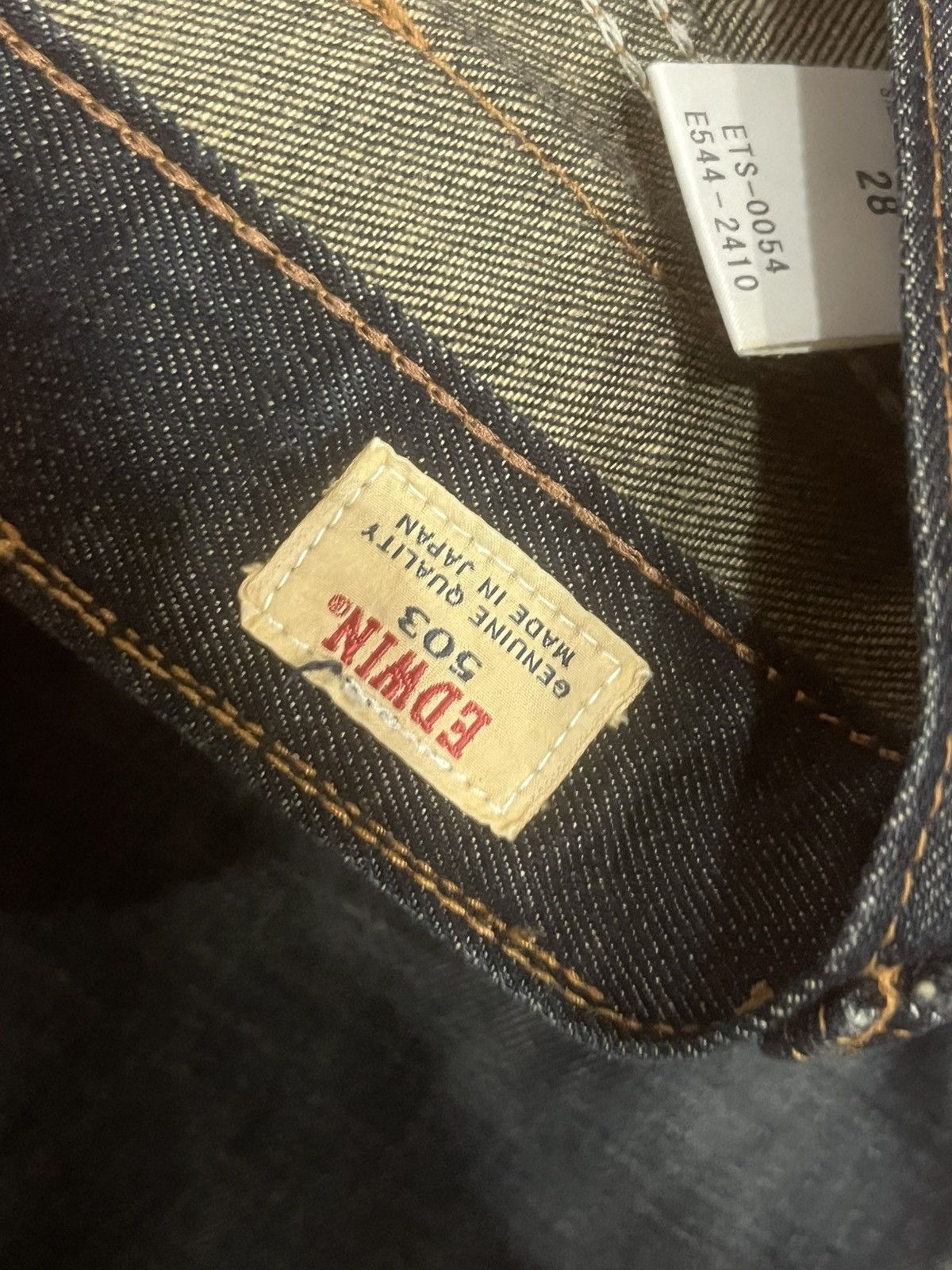 Edwin Vintage Edwin Japan Dark Faded Narrow Straight Ripped Jeans Size 28" / US 6 / IT 42 - 16 Thumbnail