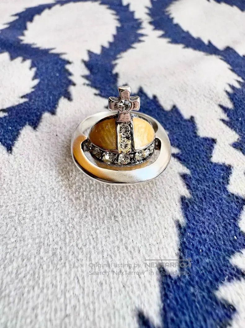Vivienne Westwood Vivienne Westwood Yellow enamel hemisphere Saturn ring Size ONE SIZE - 1 Thumbnail