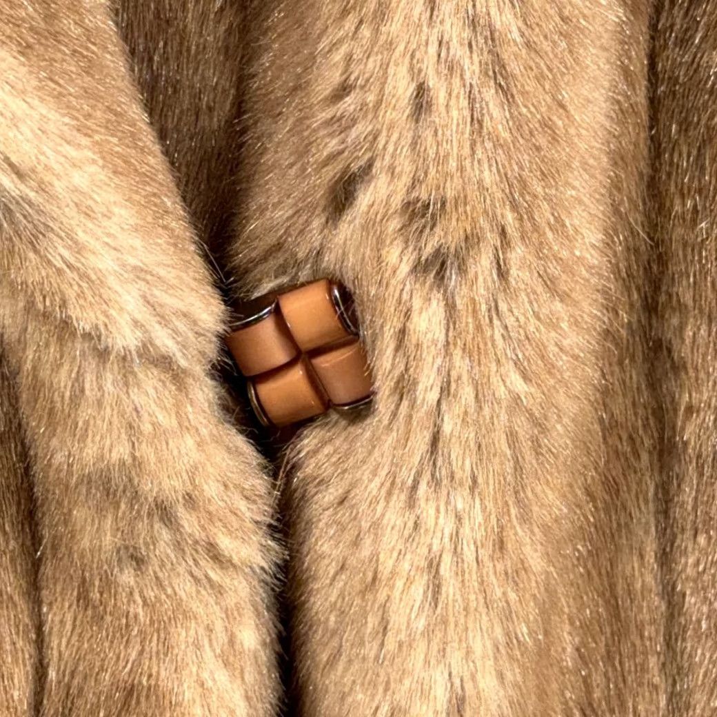 Bally VINTAGE De Ball Coat Womens SMALL Brown Faux Fur Long USA 80s Size S / US 4 / IT 40 - 5 Thumbnail