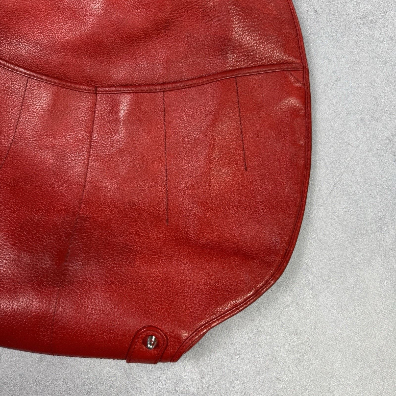Christian Dior Red Leather Medium 61 Tote