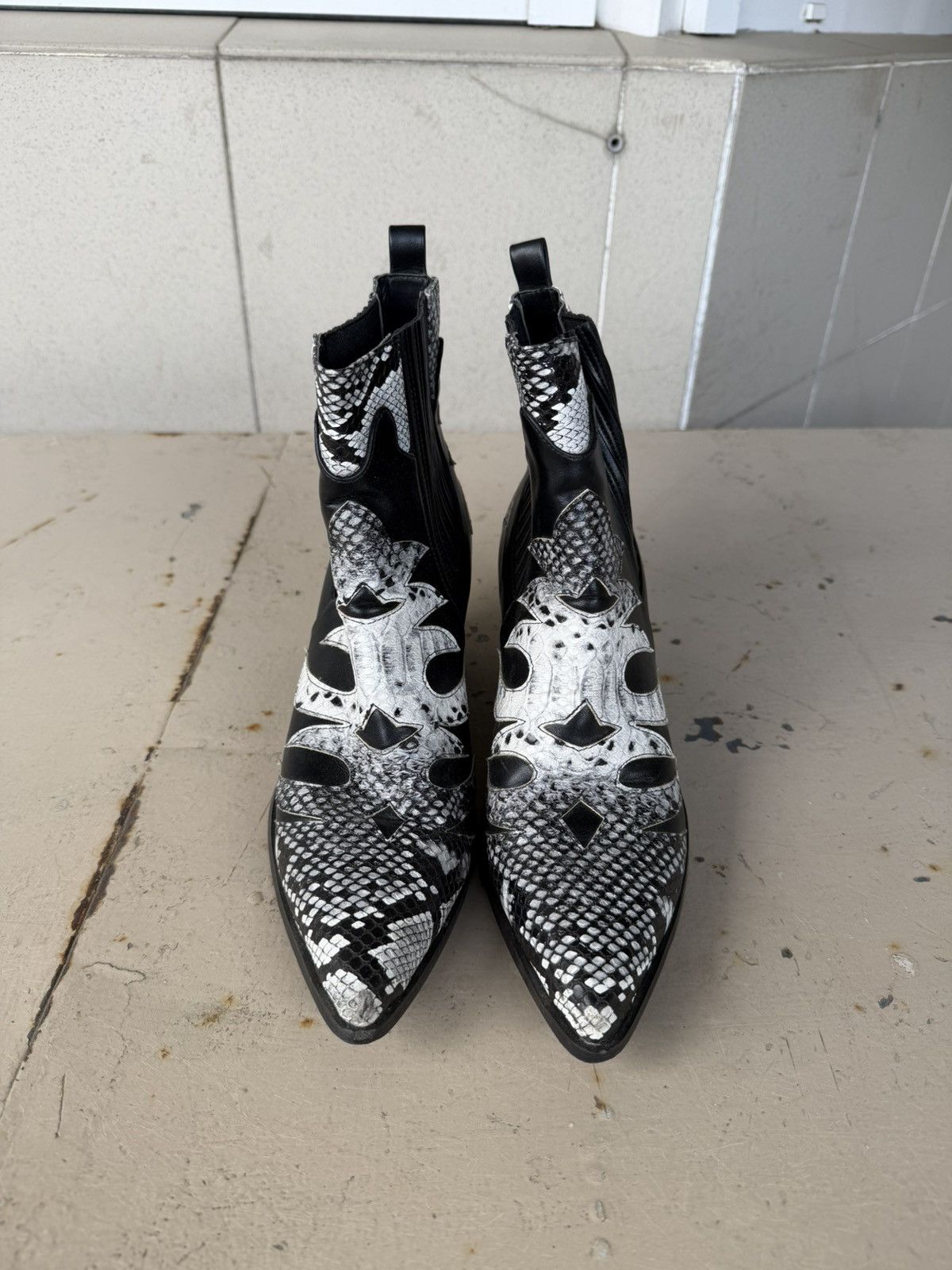 If Six Was Nine AS 98 Vibe Artisan Black Leather Side Zip Ankle Biker Boots Size US 6.5 / EU 39-40 - 3 Thumbnail