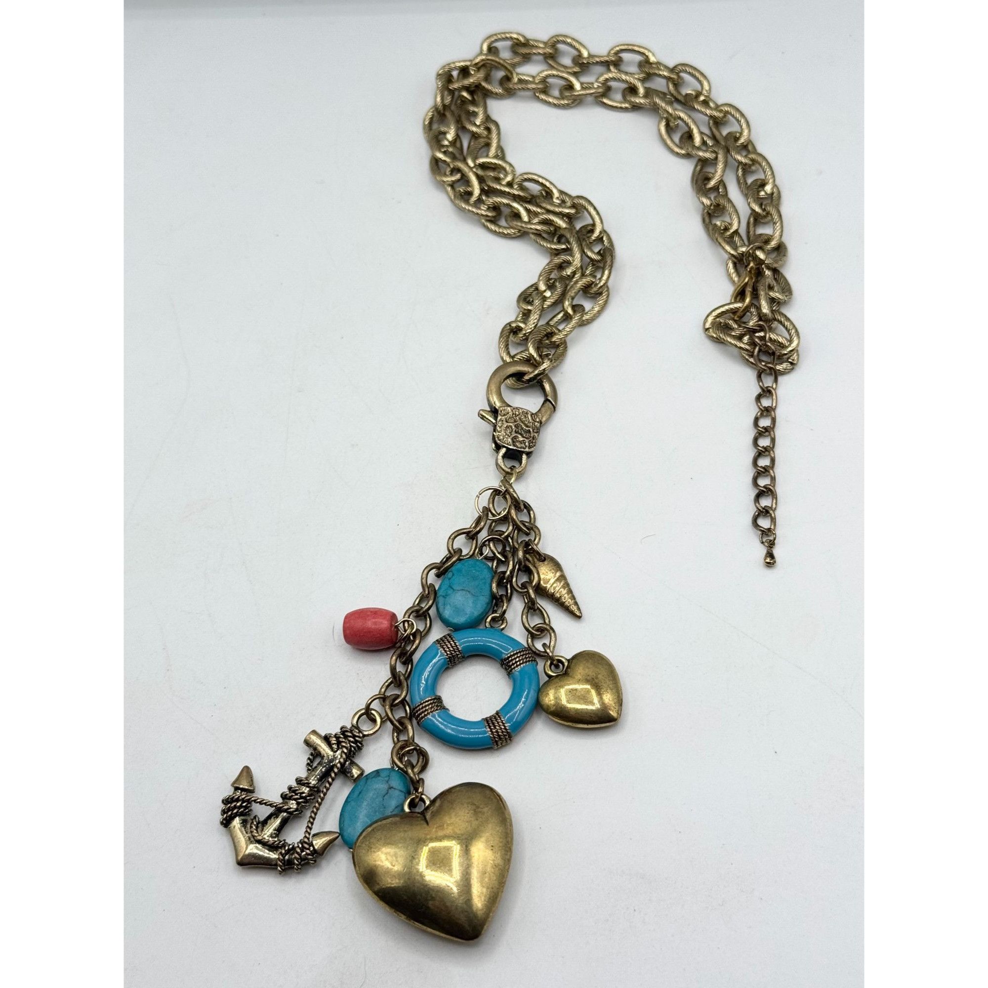 Vintage Nautical sea life heart charm pendant necklace Size ONE SIZE - 6 Thumbnail