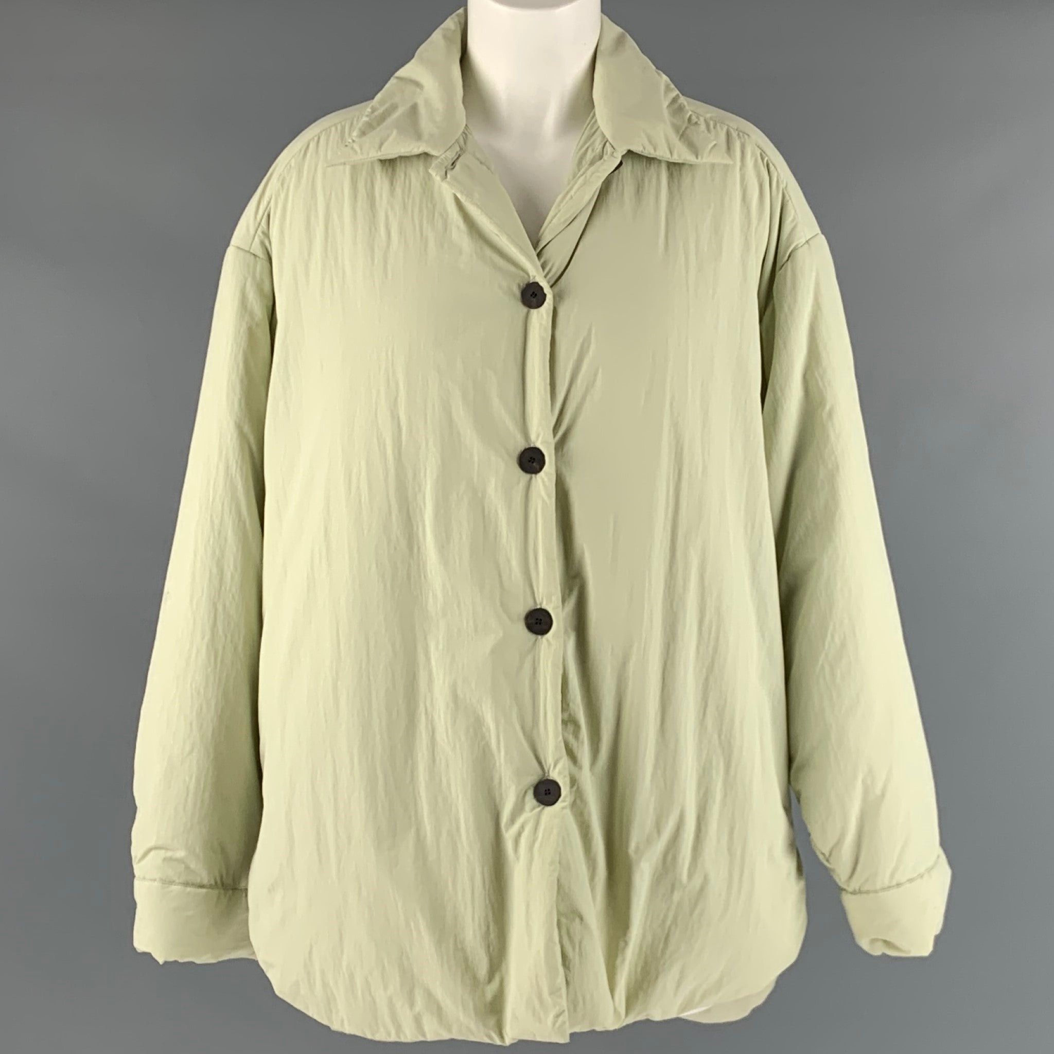 image of Studio Nicholson Green Polyamide Padded Coat, Women's (Size XS)