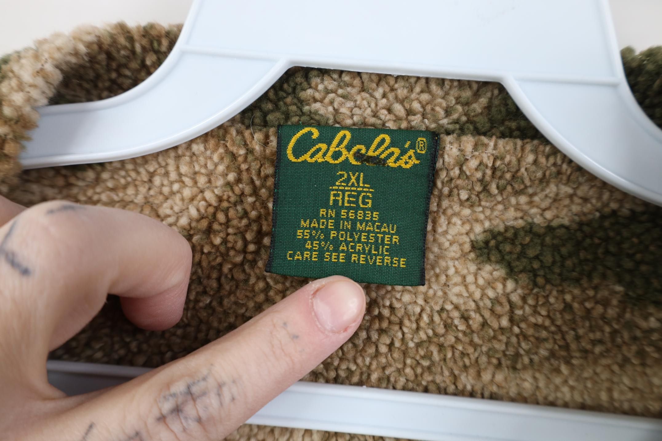 Cabelas Vintage 90s Cabelas Deep Pile Fleece Henley Sweater Size US XXL / EU 58 / 5 - 6 Thumbnail