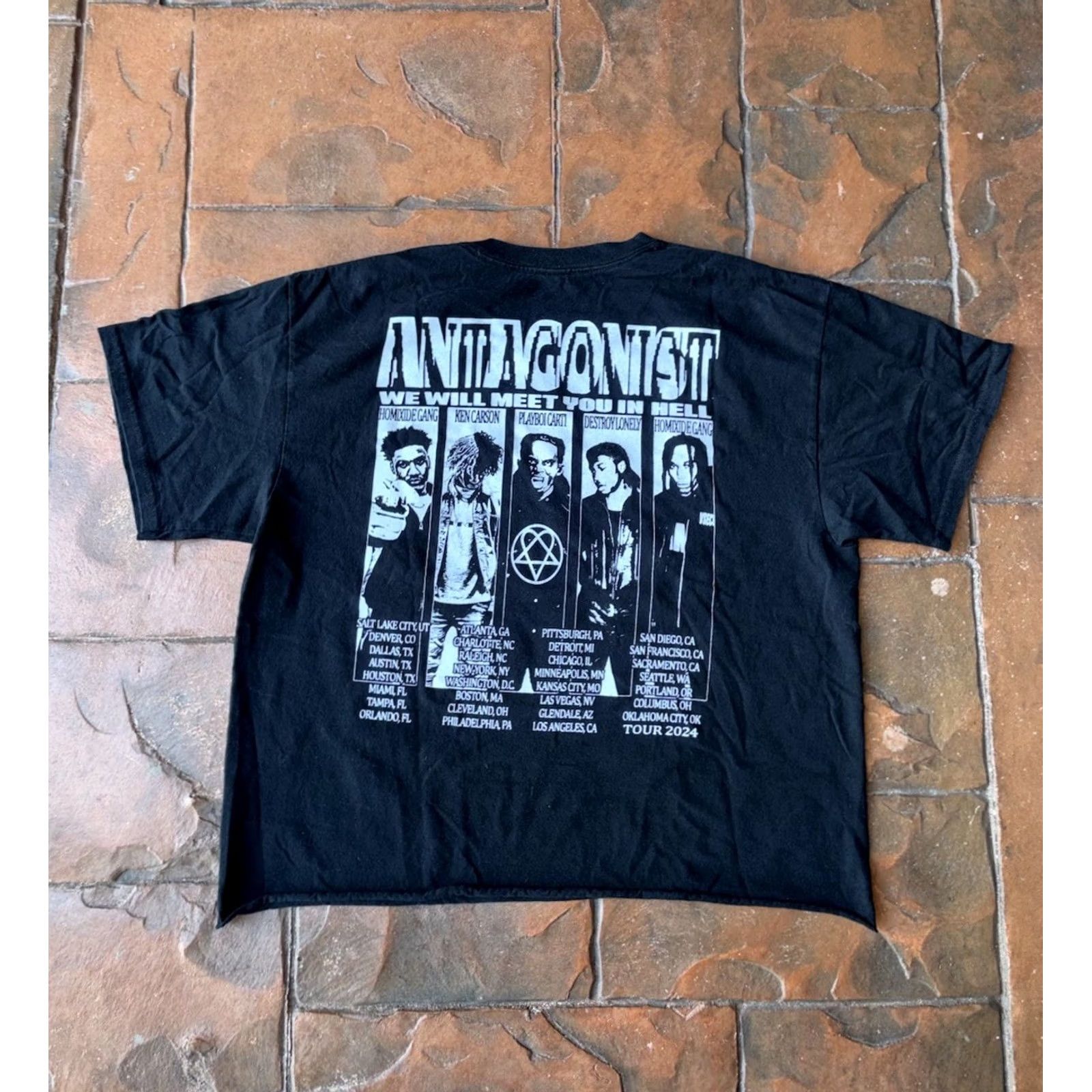 Vintage VINTAGE Playboi Carti Antagonist Concert Tour T-Shirt Medium Cropped Size US M / EU 48-50 / 2 - 2 Thumbnail