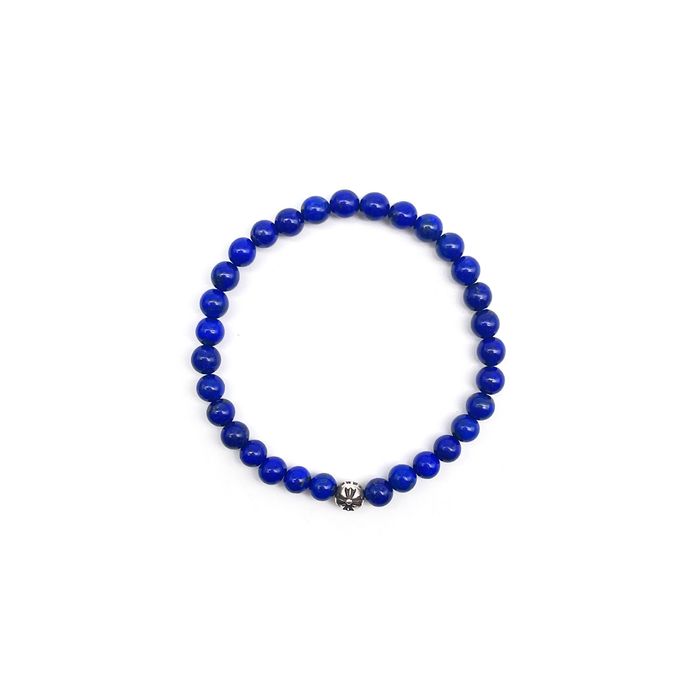 Chrome Hearts Chrome Hearts Lapis Lazuli Silver Cross Bracelet | Grailed