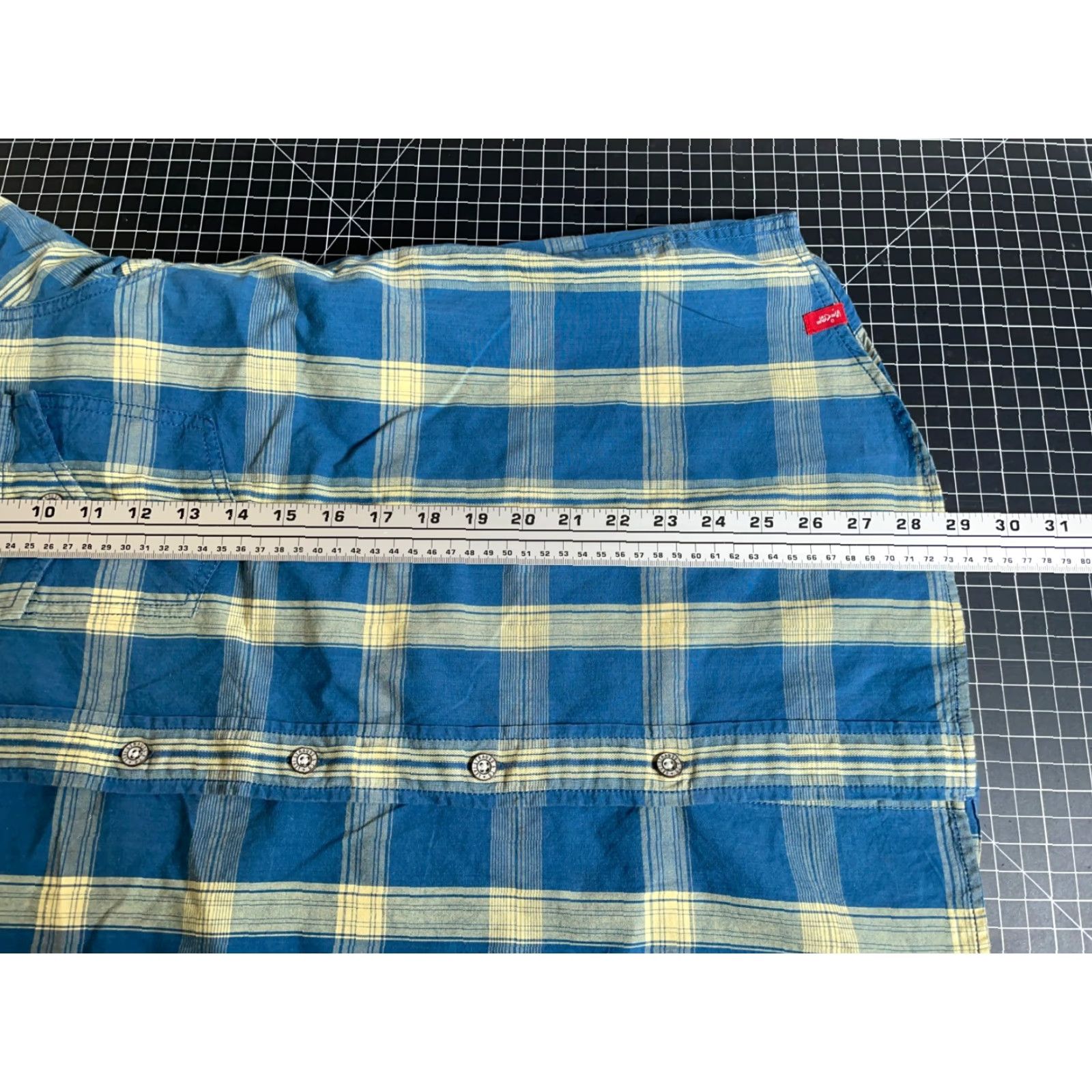 Levi's Levi's 501 Plaid Shirt Mens XL Blue Yellow Western Metal Buttons (2XL Tag) Size US XL / EU 56 / 4 - 6 Thumbnail