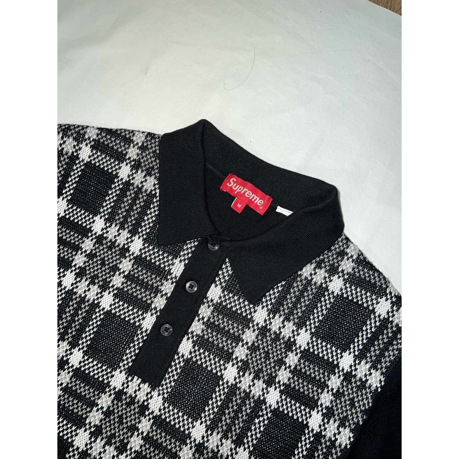 Supreme Supreme Plaid Knit Polo Shirt | Grailed