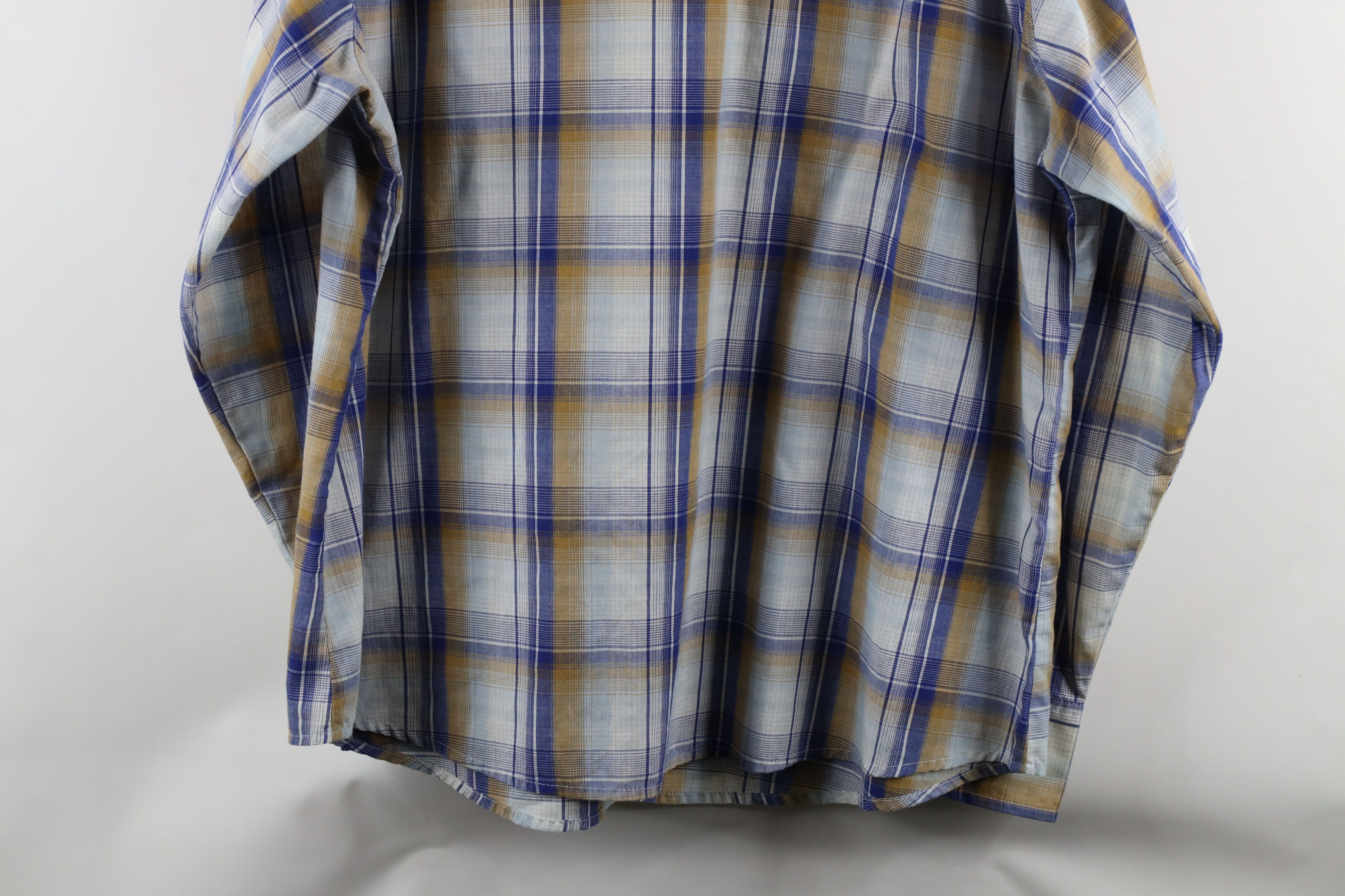 Vintage × Wrangler Vintage 90s Wrangler Rodeo Wrancher Snap Button Shirt Plaid Size US XXL / EU 58 / 5 - 13 Thumbnail