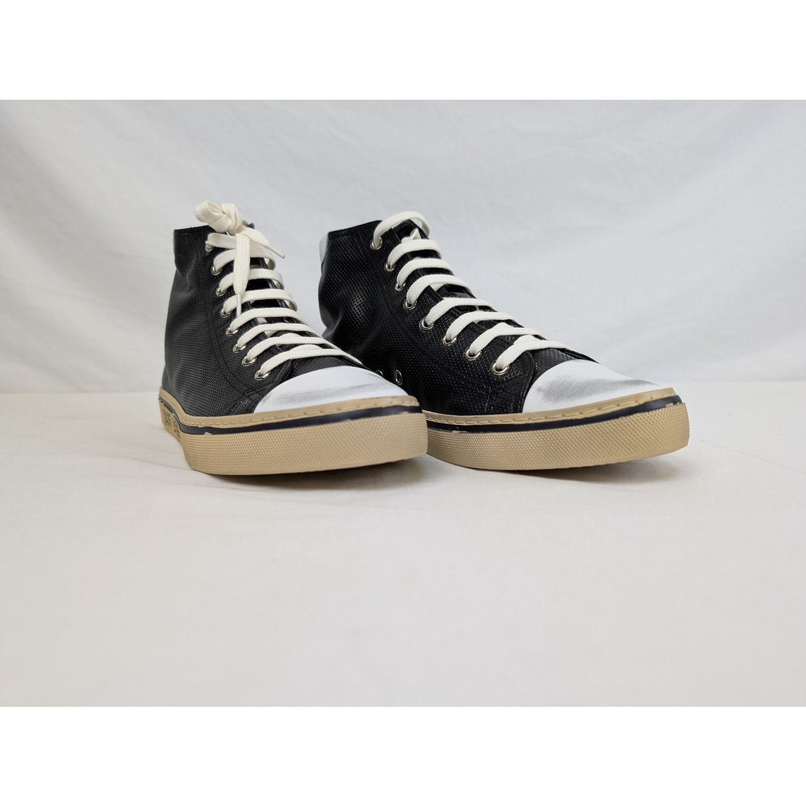 Saint Laurent Paris o1rshd1 Malibu Anilf Micr Boots Sneakers in Black/Beige Size US 9 / EU 42 - 4 Thumbnail