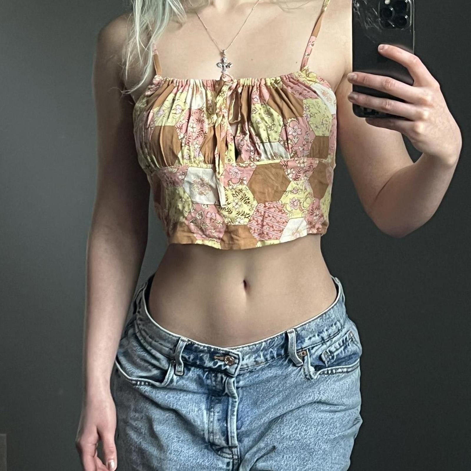 Nordstrom adorable patchwork style cropped tank Size S / US 4 / IT 40 - 1 Thumbnail
