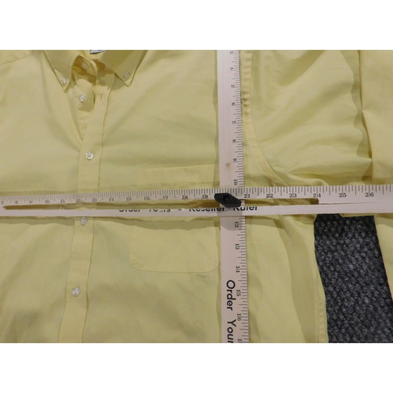 Izod IZOD Mens Button-Up Shirt Large Yellow Cotton Knit Stretch Regular Fit Long Sleeve Collared N/A Logo Vintage: No Mens Size US L / EU 52-54 / 3 - 4 Thumbnail