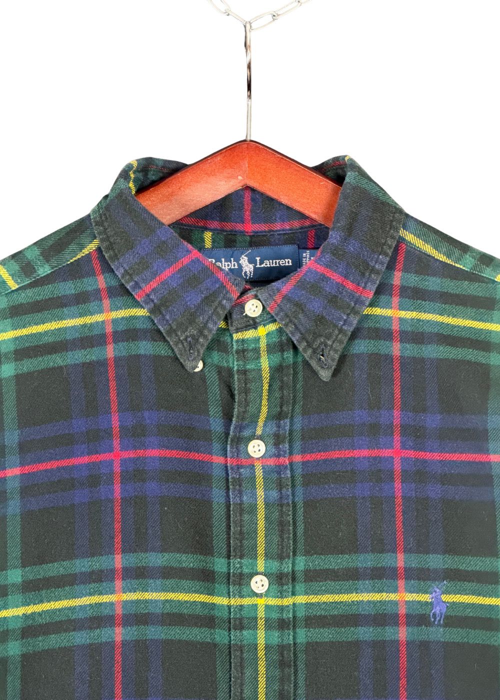 vtg RL Blake Black Watch Plaid Flannel Shirt Ivy Americana image 5