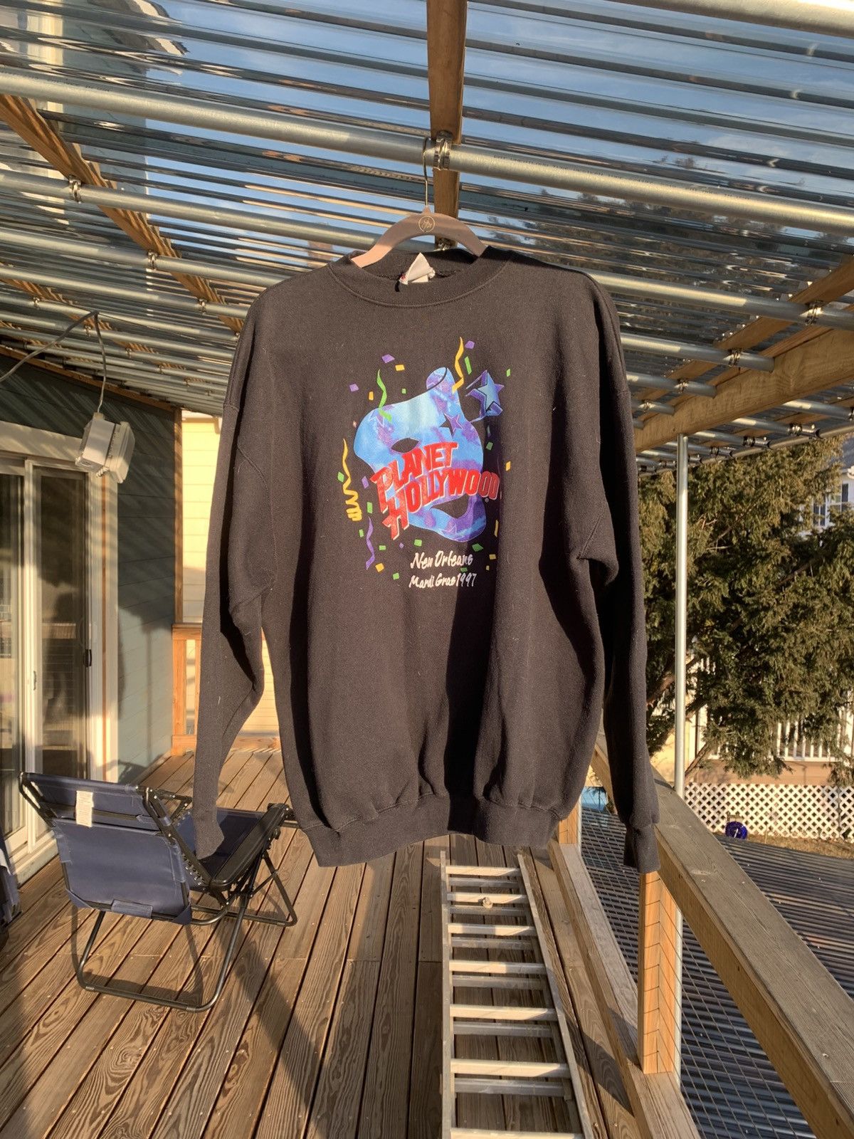 Planet Hollywood * RARE * Vintage Planet Hollywood 1997 Mardi Gras Sweatshirt Size US XL / EU 56 / 4 - 1 Thumbnail