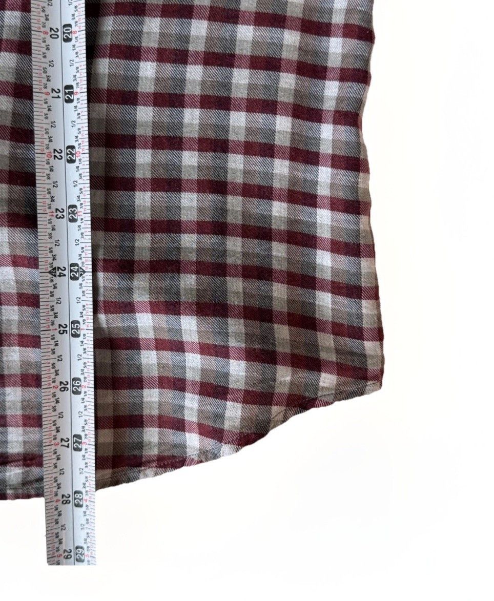 Canali Canali Medium Button Down Red Grey Flannel Cotton Size US M / EU 48-50 / 2 - 6 Thumbnail