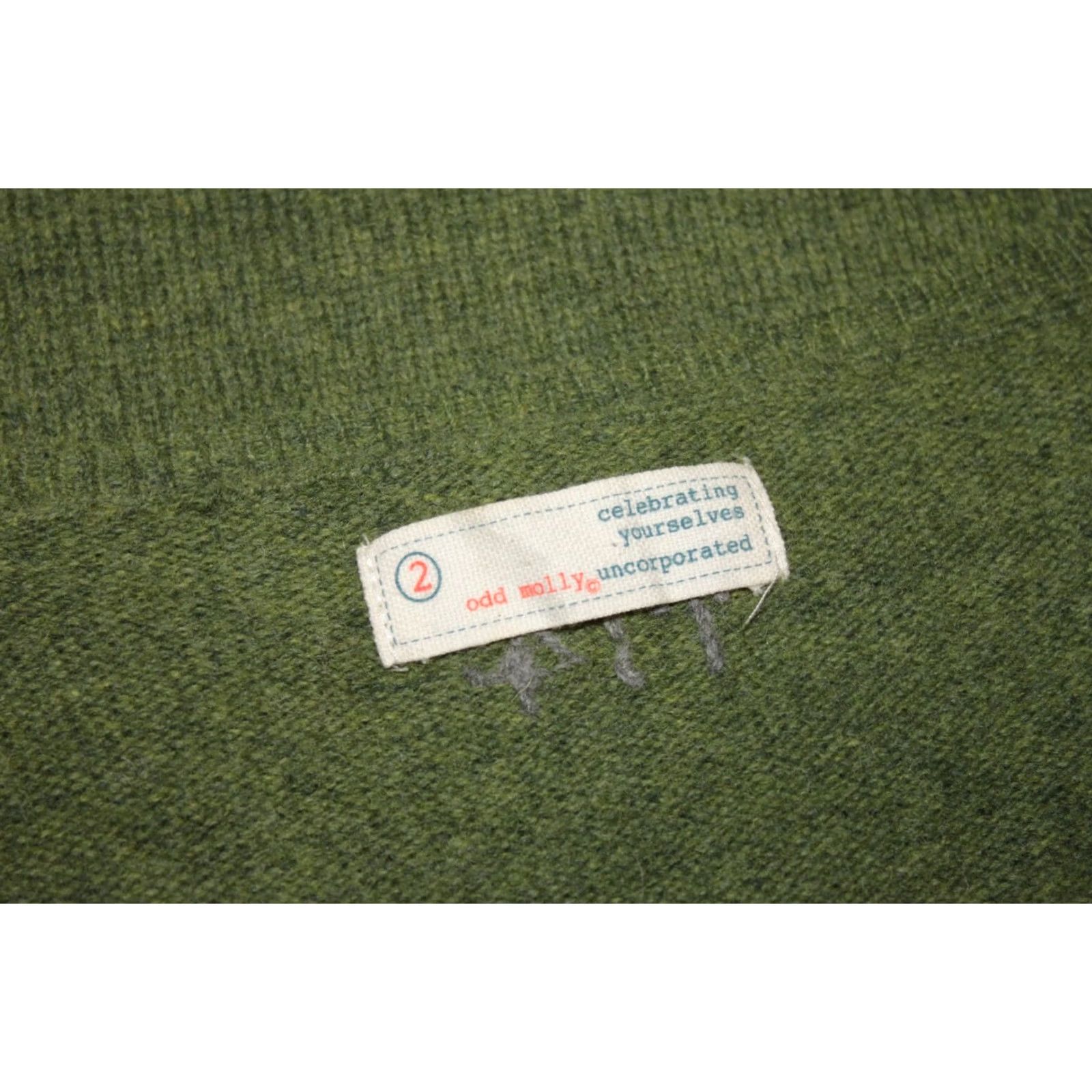 Vintage Odd Molly Cardigan Jumper Womens Green 100% Wool Size 2 V-Neck 61cm 38cm 46cm 67cm Boys Girls Mens Womens Size XS / US 0-2 / IT 36-38 - 6 Thumbnail
